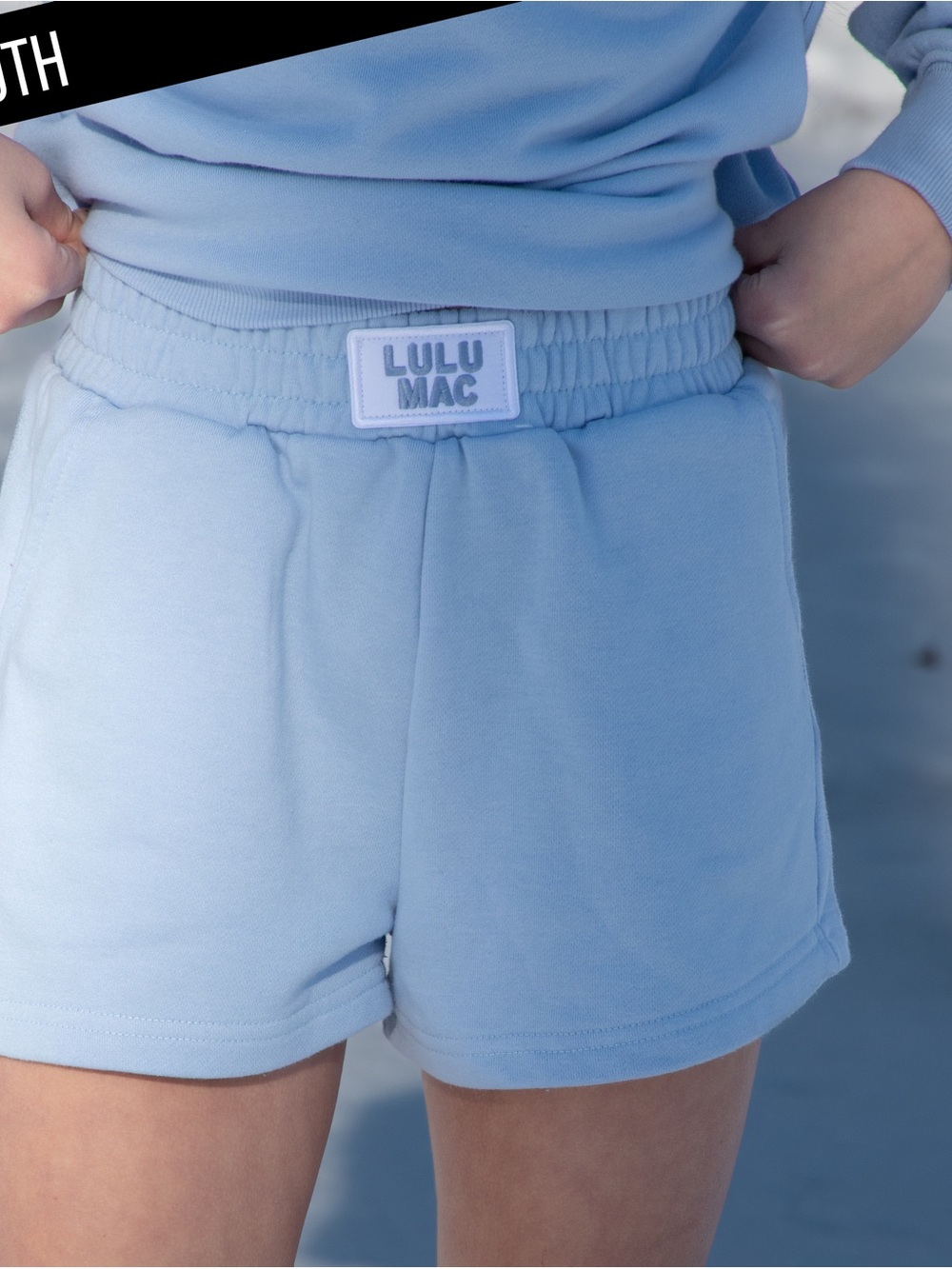 Lulu Mac Kids Light Blue Terry Cloth Shorts